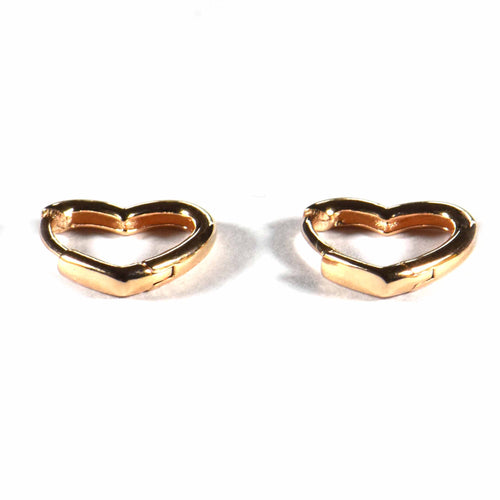 Heart circle silver earring with pink gold plating