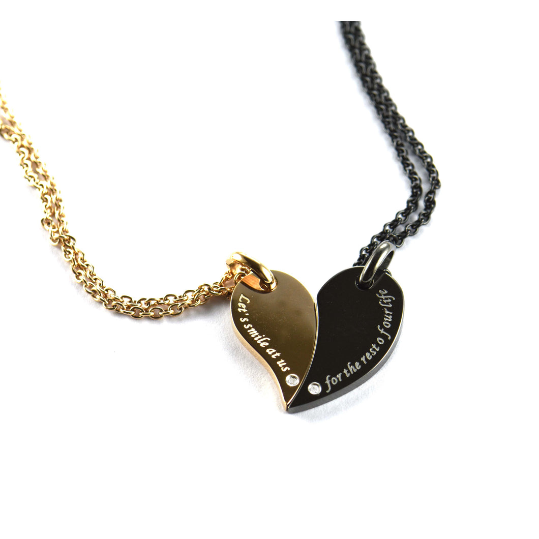 Heart stainless steel couple necklace