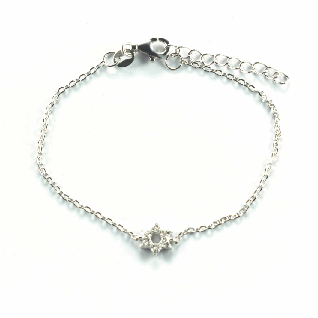 Hexagon star silver bracelet