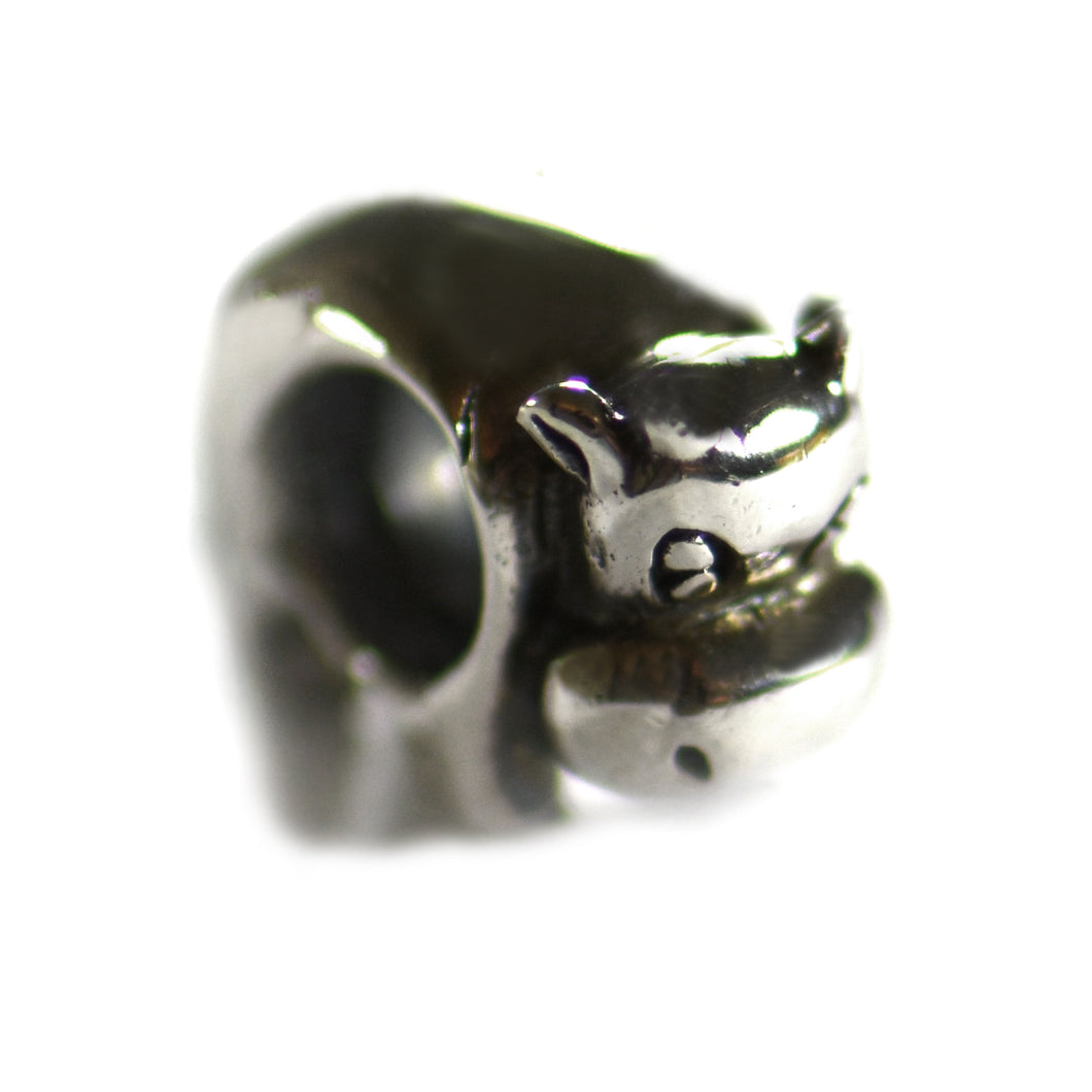 Hippo silver beads