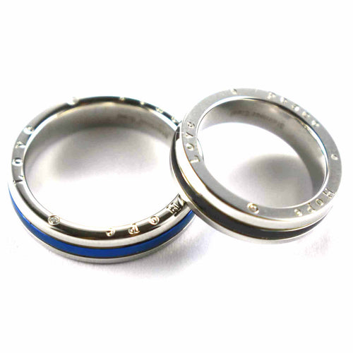 Hope Love Peace stainless steel couple ring