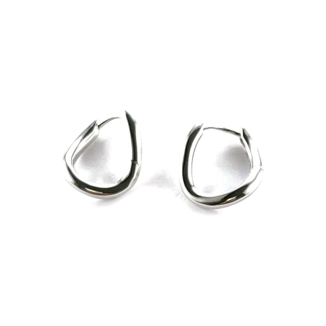 Horseshoes style silver circle earring