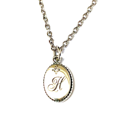 H silver necklace