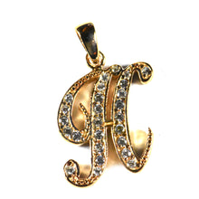 H silver pendant with 18K gold plating