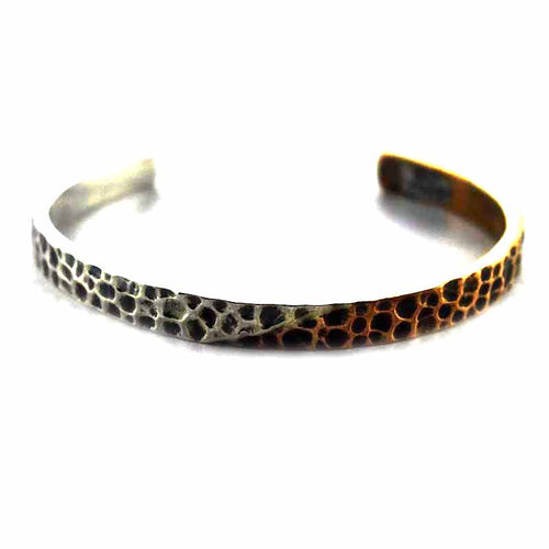 Hummer pattern with copper plating silver bangle