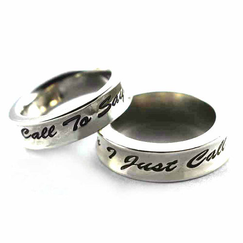 I just call to say I love you silver couple ring