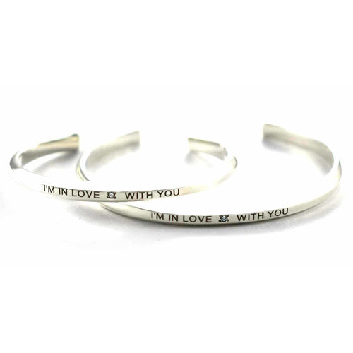 I'm in love with you silver couple bangle