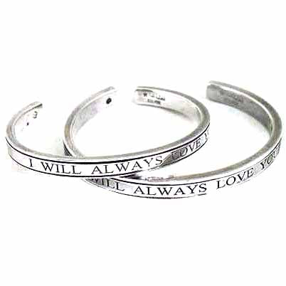 I will always love you silver couple bangle