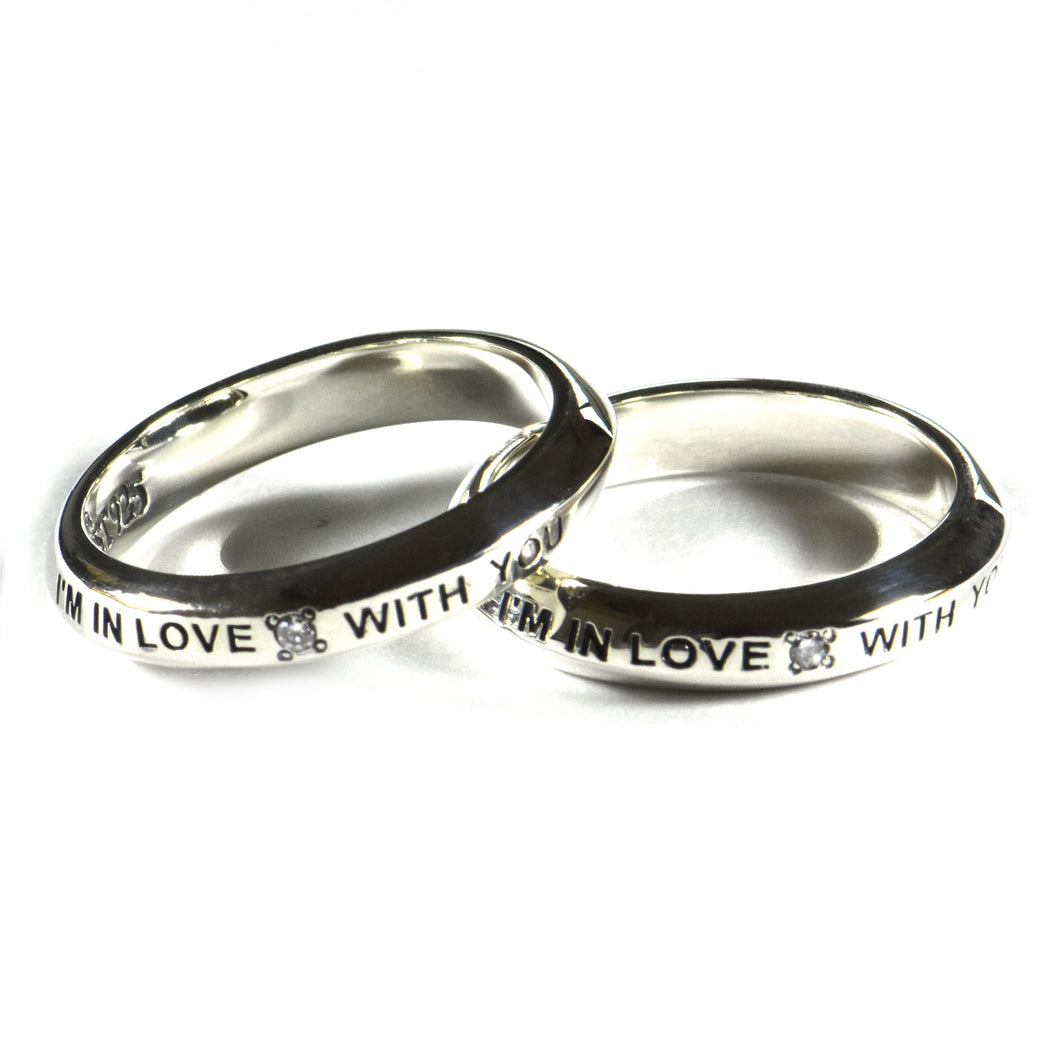 I'm in love with you silver couple ring