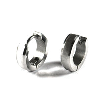 Ice cut circle stainless steel earring 4mm X 9mm