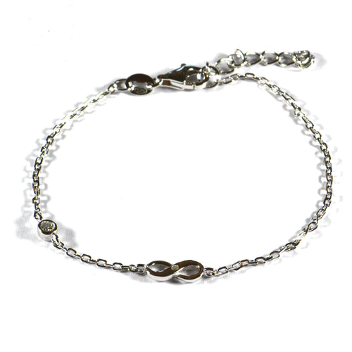 Infinite silver bracelet with CZ