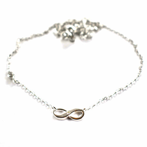 Infinity symbol silver necklace with platinum plating