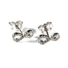 Infinity symbol silver earring with white CZ