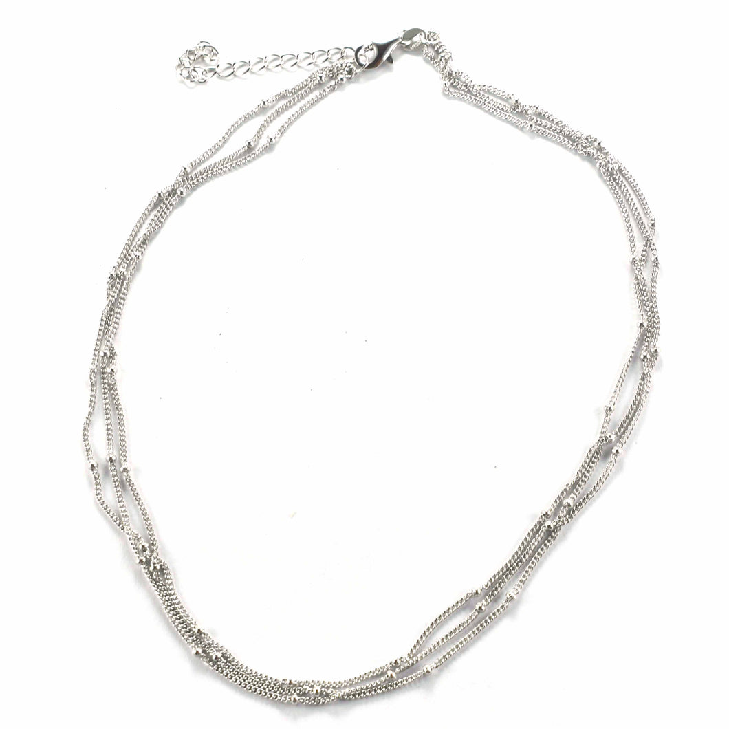 Italy style ball pattern silver necklace