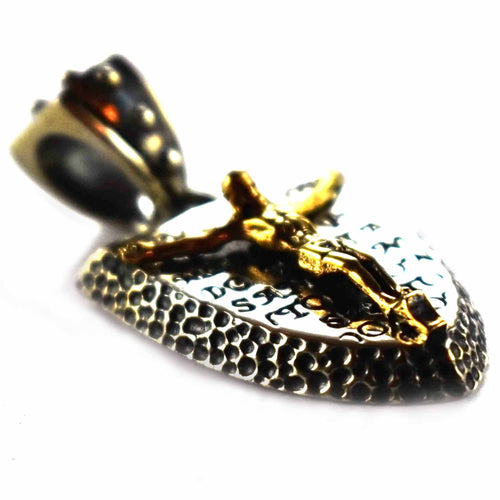 Jesus with copper plating silver pendant