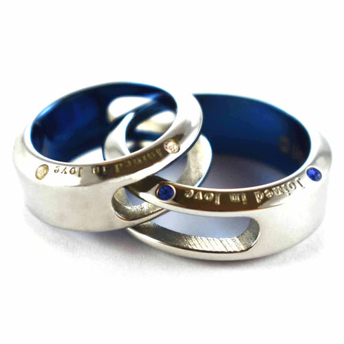 Joined in love stainless steel couple ring