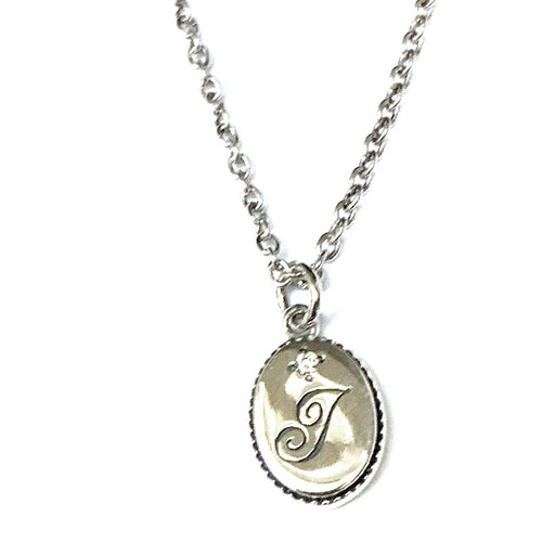 J silver necklace