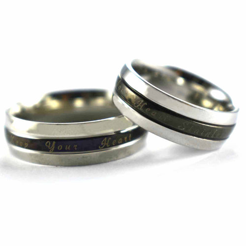Keep your heart stainless couple ring