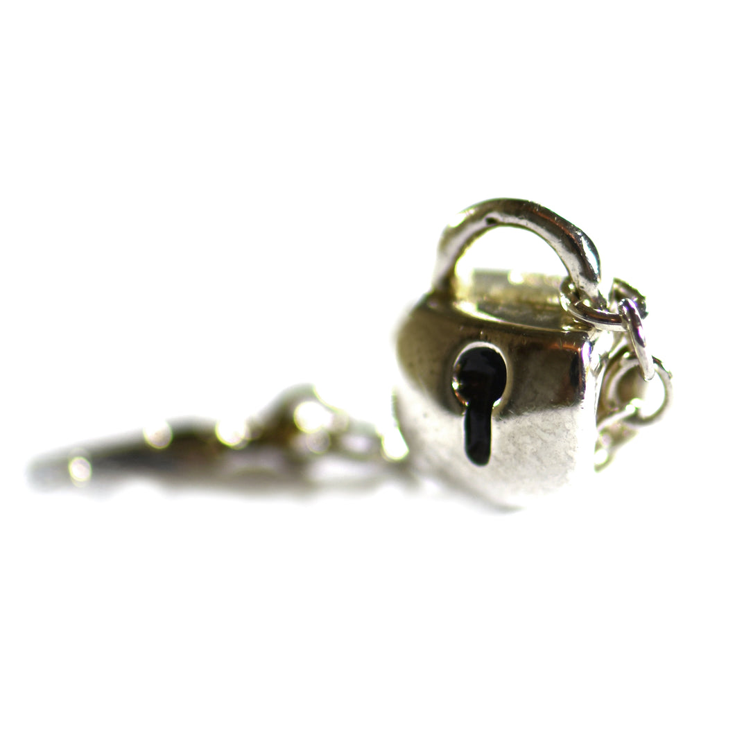 Key & lock silver beads