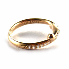 Knot silver ring with pink gold plating