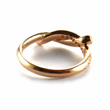 Knot silver ring with pink gold plating