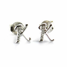 K silver earring with CZ