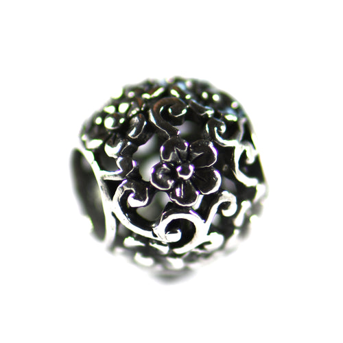 Lace flower silver beads