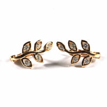 flower silver earring with white CZ & pink gold plating