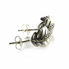 Leaves silver earring with marcasite