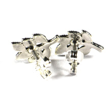 Leaves silver studs earring with marcasite