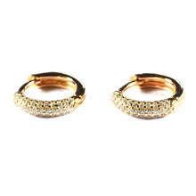 Little circle silver earring with CZ & pink gold plating