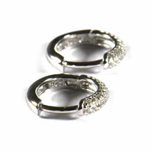 Little circle silver earring with small CZ
