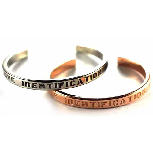 Love Identification silver couple bangle