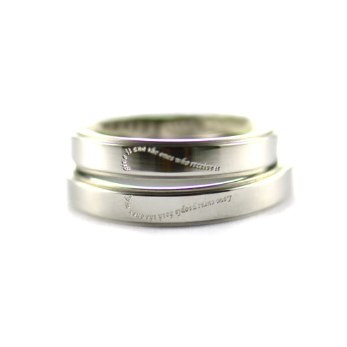 Love stainless steel couple ring