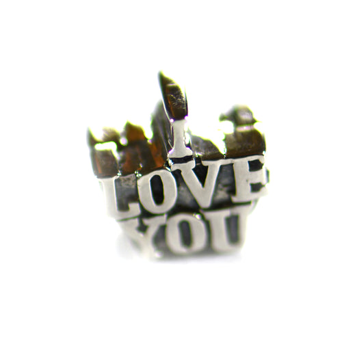 Love you silver beads