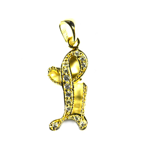 L silver pendant with 18K gold plating