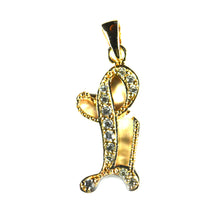 L silver pendant with 18K gold plating