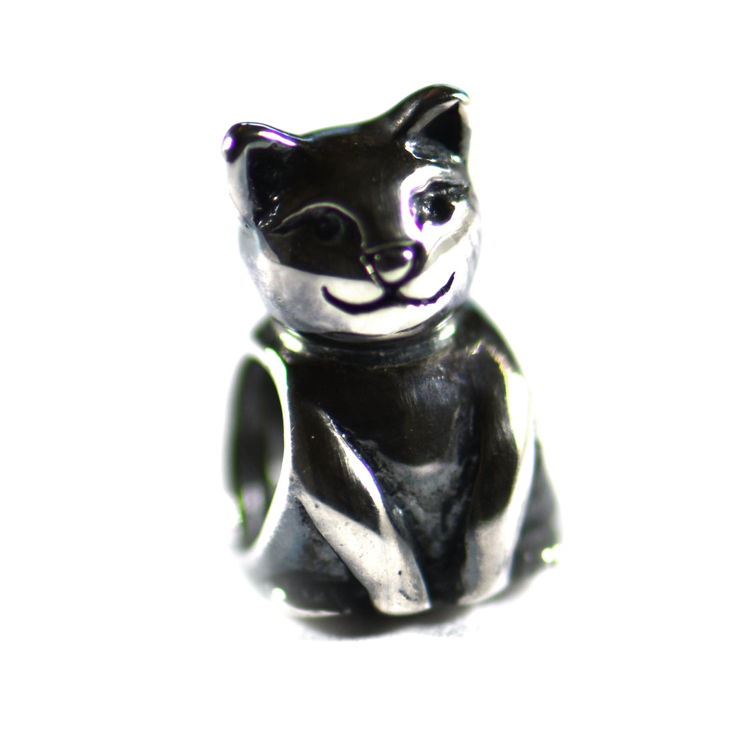 Lucky cat silver beads