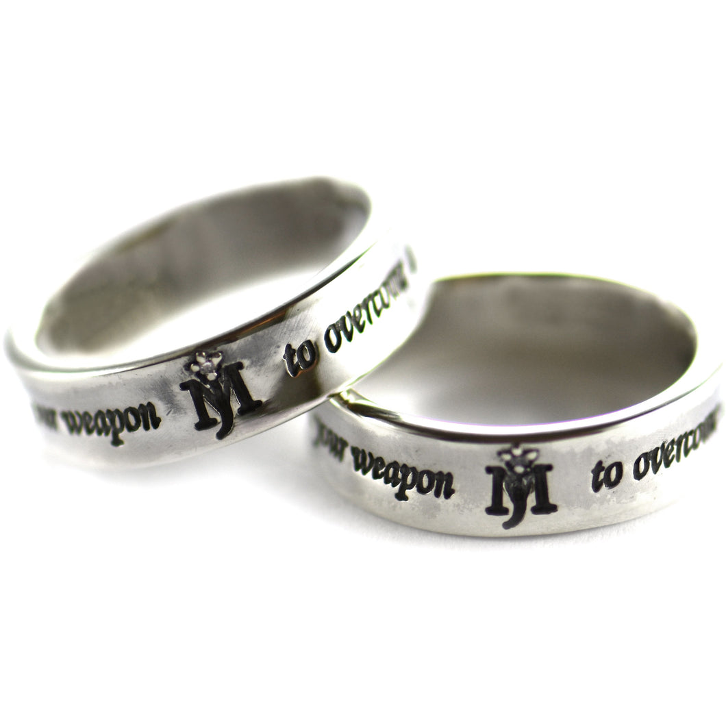 MJ silver couple ring