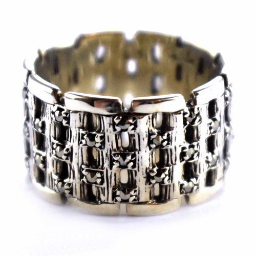 Marcasite with oxidize silver ring