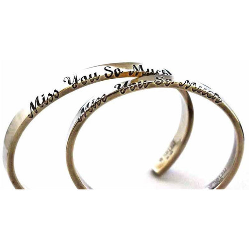 Miss you so much silver couple bangle