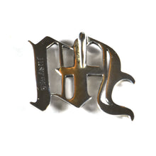 M old english fonts silver pendant