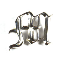 M old english fonts silver pendant