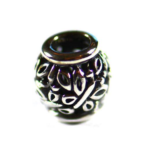 Monogram butterfly silver beads