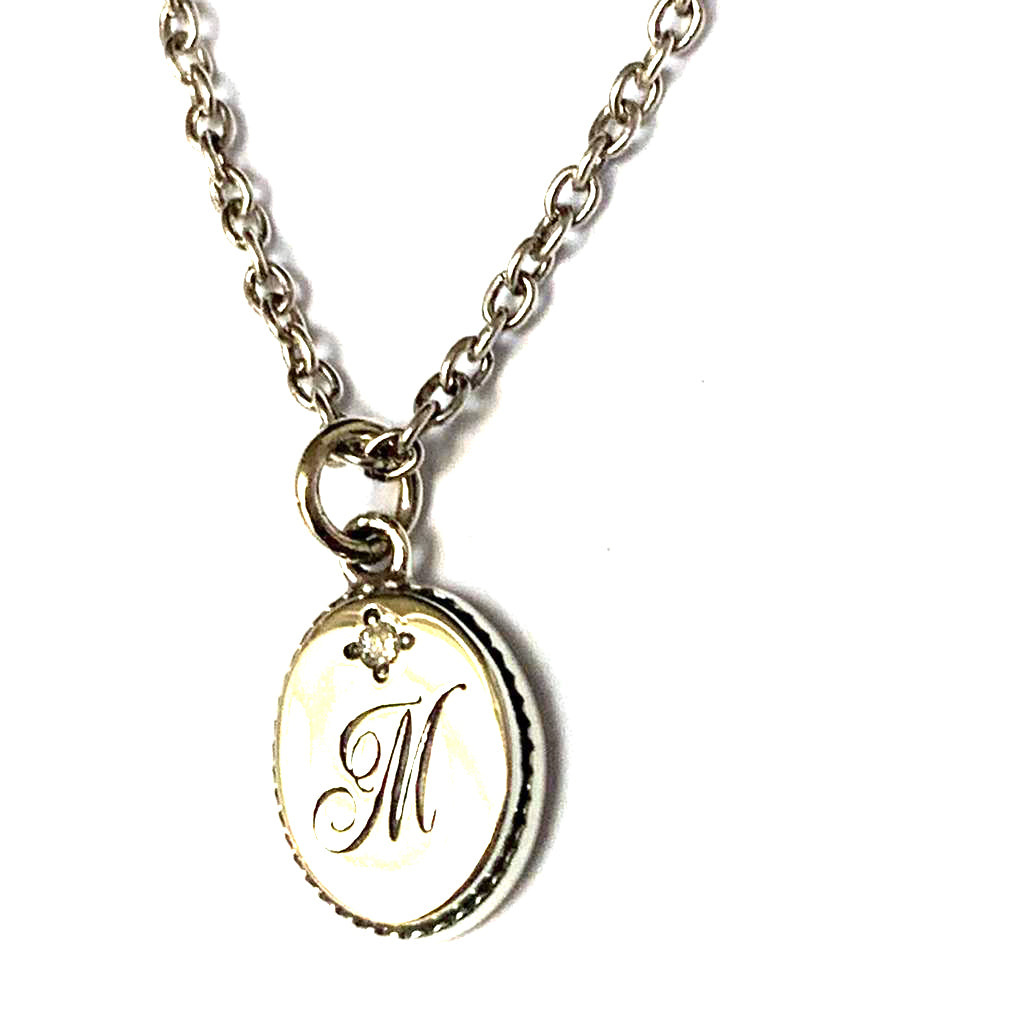 M silver necklace