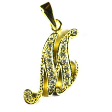 M silver pendant with 18K gold plating