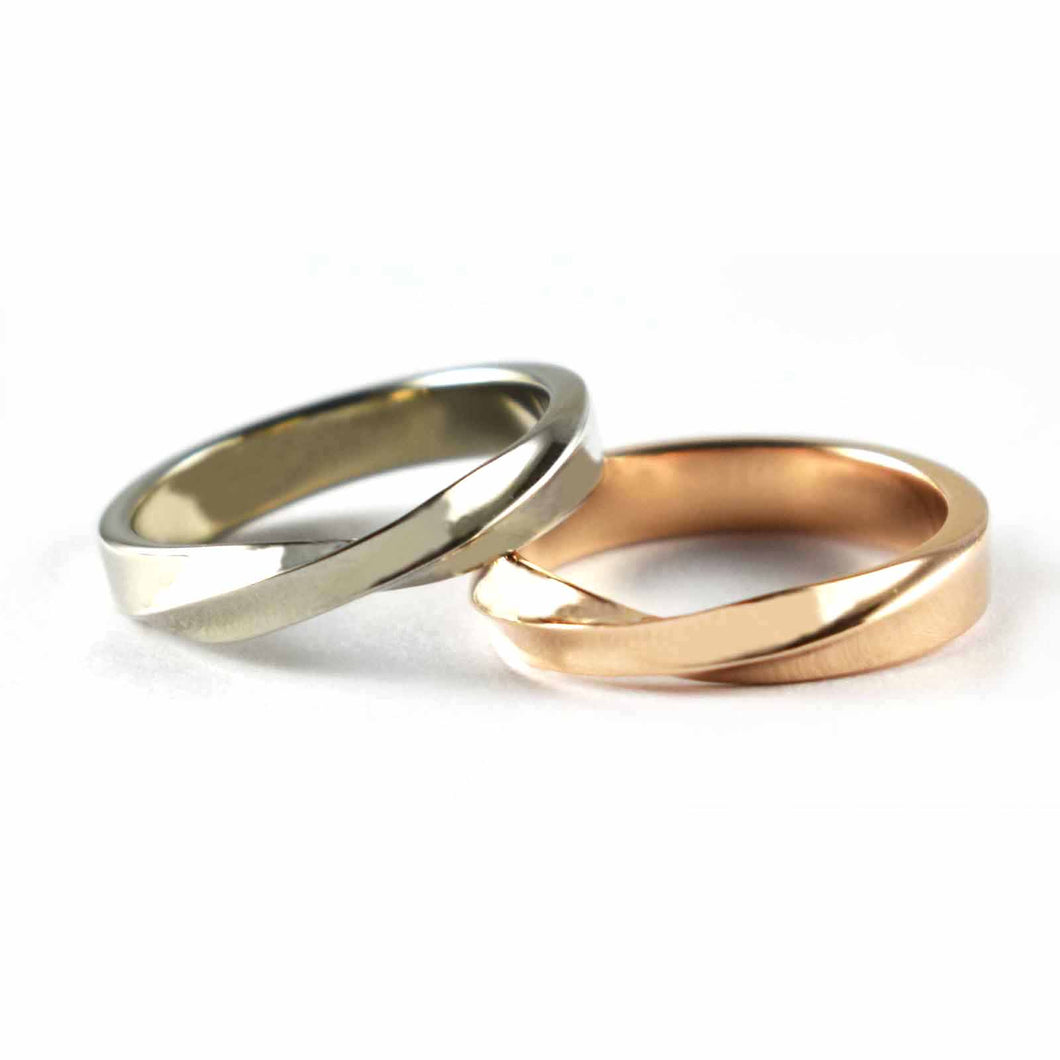New pattern silver couple ring with platinum & pink gold plating