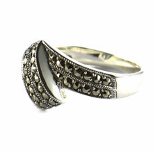 New pattern  silver ring with marcasite