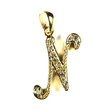 N silver pendant with 18K gold plating