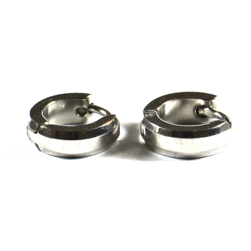 Oblique cut stainless steel earring 3mm X 7mm